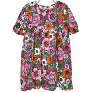 Cotton On Kids Freya Colorful Floral Short Sleeve Girls Dress Size 7
